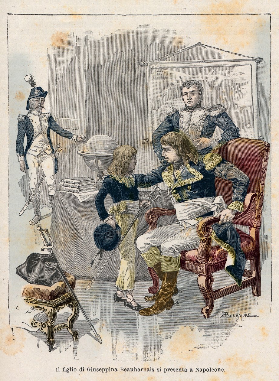 den unge Eugene de beauharnais (1781-1824), Josephines søn foran Napoleon af Antonio Bonamore