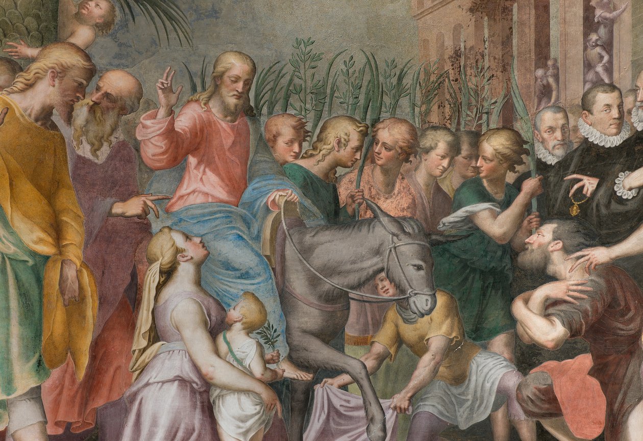 Apsis, Antonio Campi, Jesu indtog i Jerusalem 1582-84, detalje af Antonio Campi