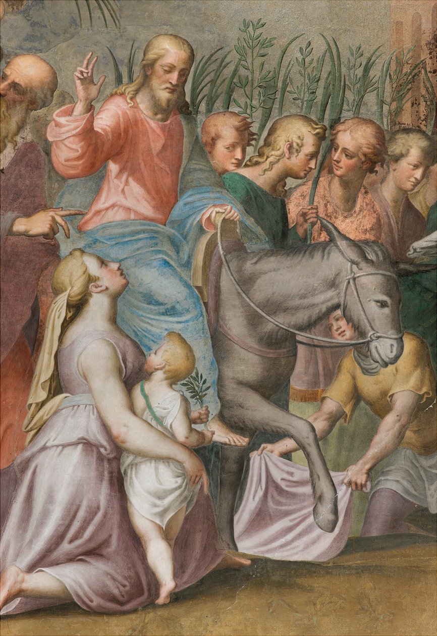 Apsis, Antonio Campi, Jesu indtog i Jerusalem 1582-84, detalje af Antonio Campi