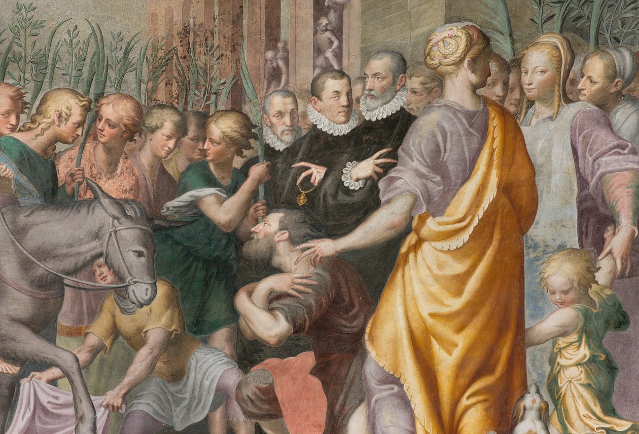 Apsis, Antonio Campi, Jesu indtog i Jerusalem 1582-84, detalje af Antonio Campi