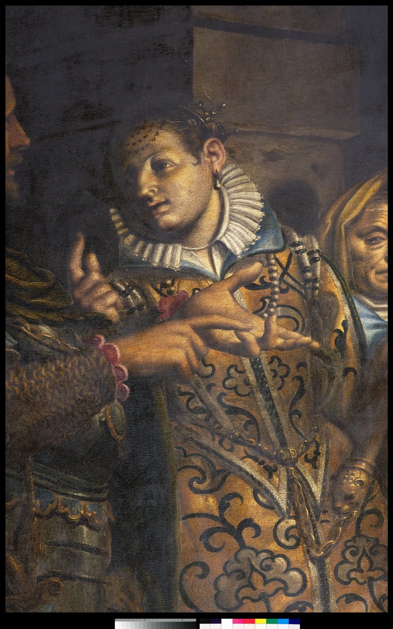 Kejserinde Faustina besøger den hellige Katarina af Alexandria i fængslet (detalje af MRZ 3497252) af Antonio Campi