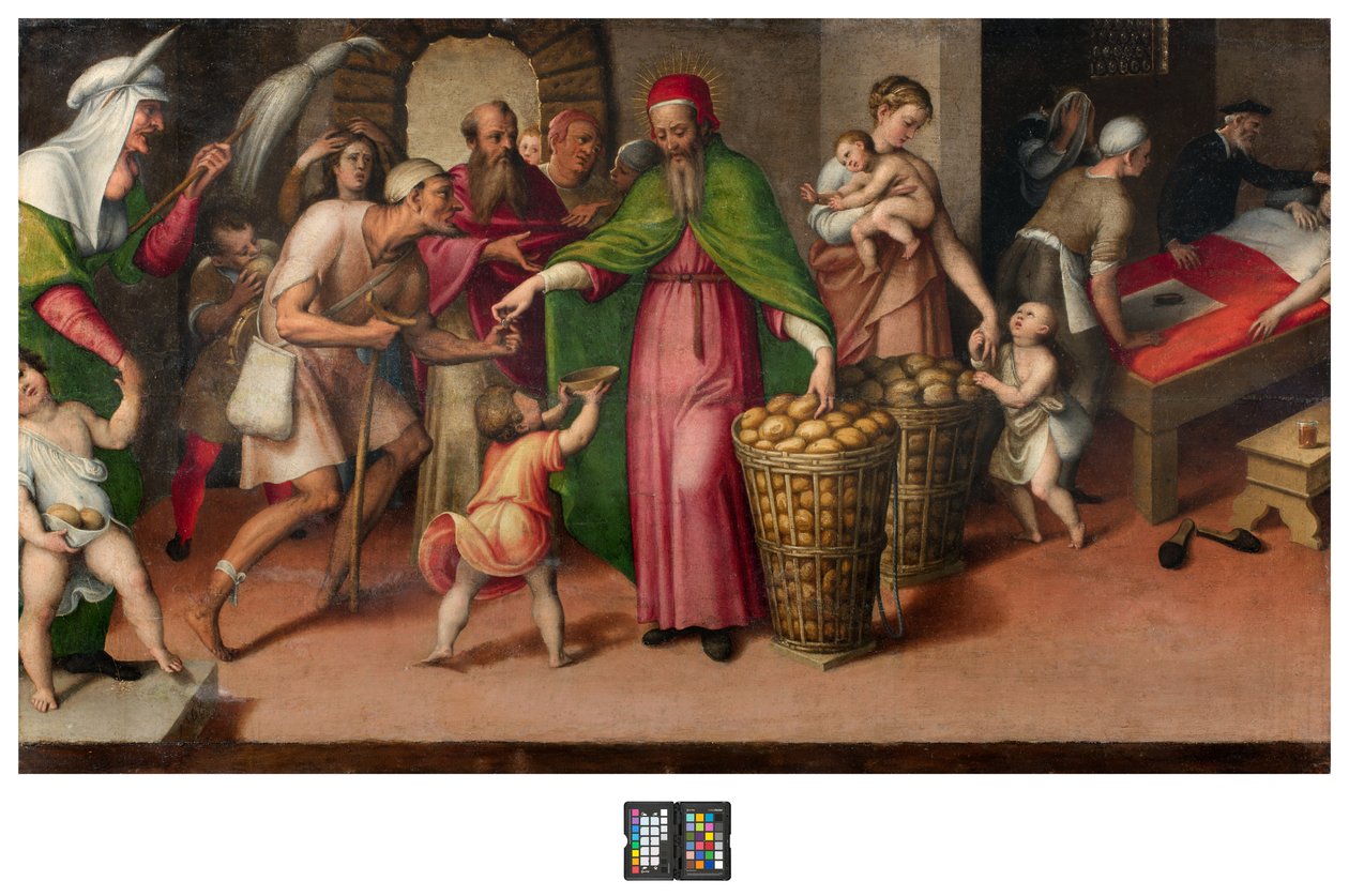 Sakristiet, Antonio Campi, St. Facios velgørenhed 1568, Originaltabel over gengivelsen på St. Facios alter af Antonio Campi
