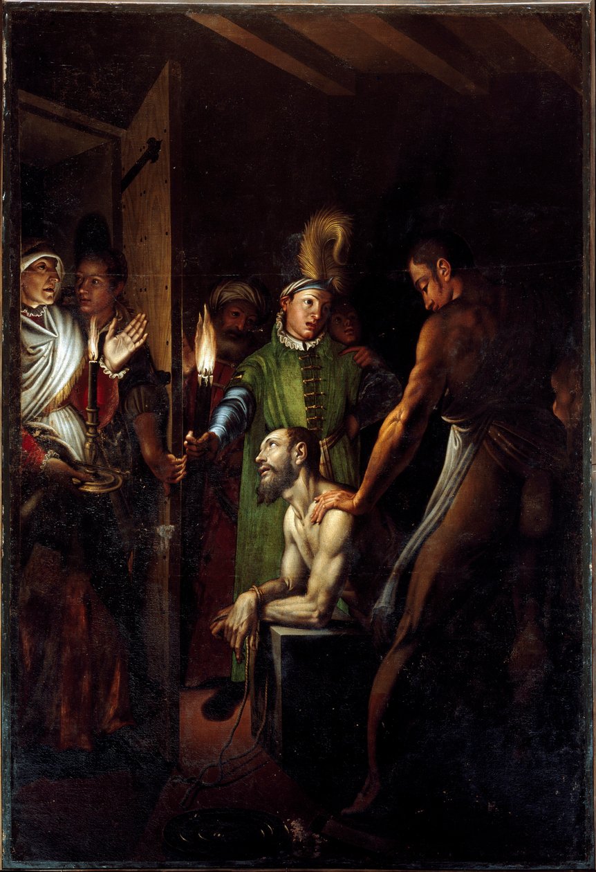 Decollation of St. John the Baptist-maleri af Antonio Campi (1524-1587) 1571 ca. Sol. 280x192 cm kirke i San Paolo Converso i Milano af Antonio Campi