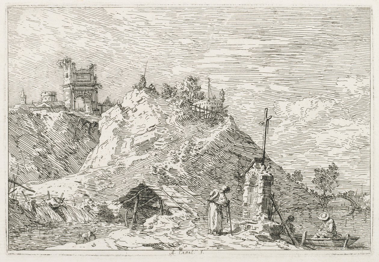 Visninger: En pilgrim ved bøn af Antonio Canaletto