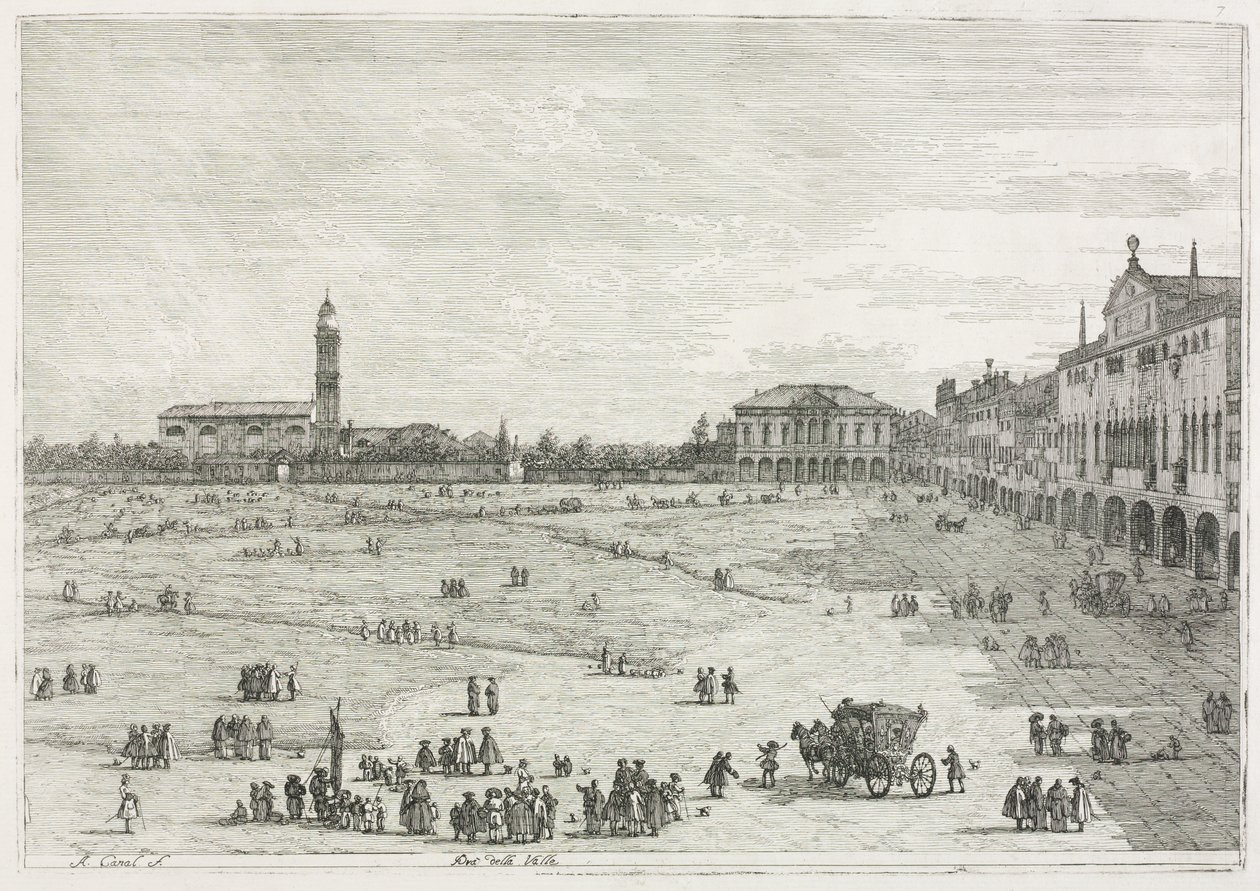 Udsigt: Prà della Valle, Padova af Antonio Canaletto