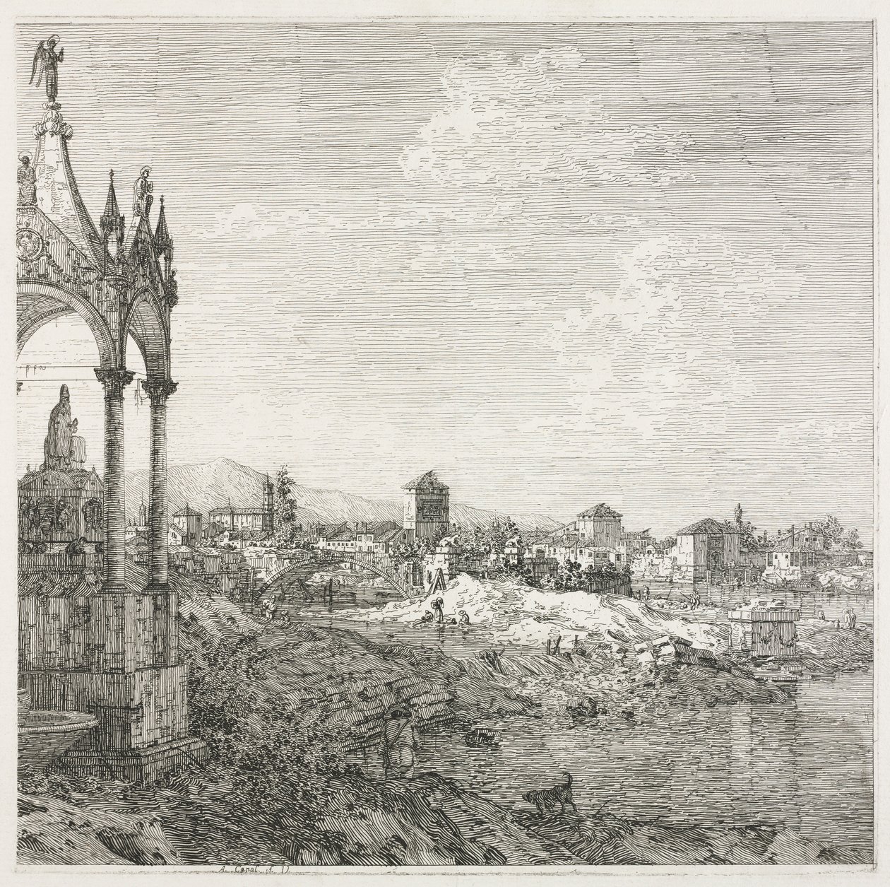 Udsigt: En biskops grav af Antonio Canaletto