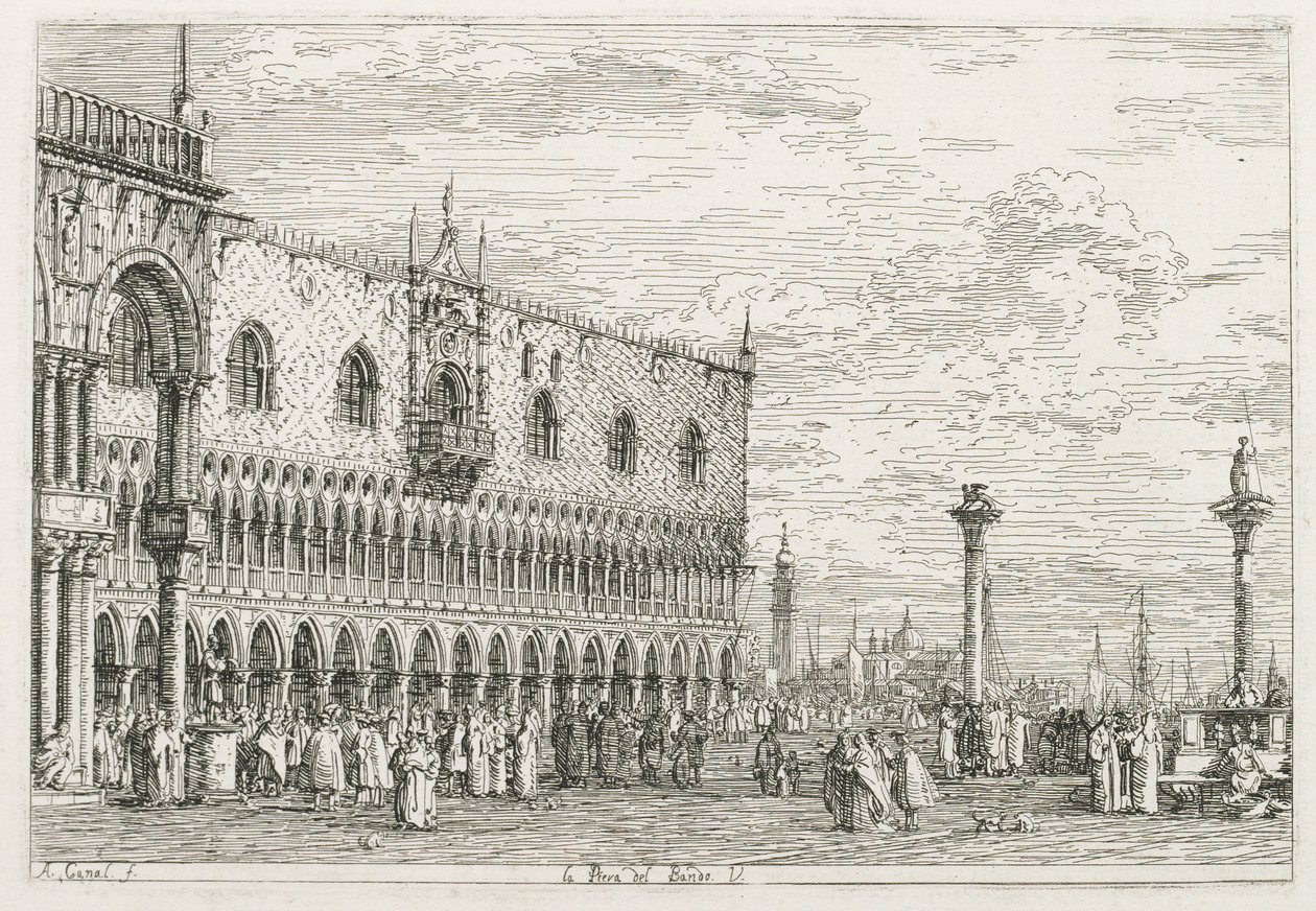 Udsigt: Proklamationens sten i Venedig af Antonio Canaletto