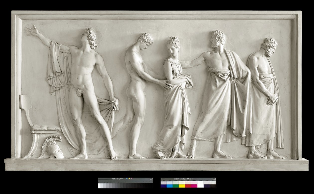 Achilleus leverer Briseis til Agamemnons Heralds, 1787-90 (gips) af Antonio Canova