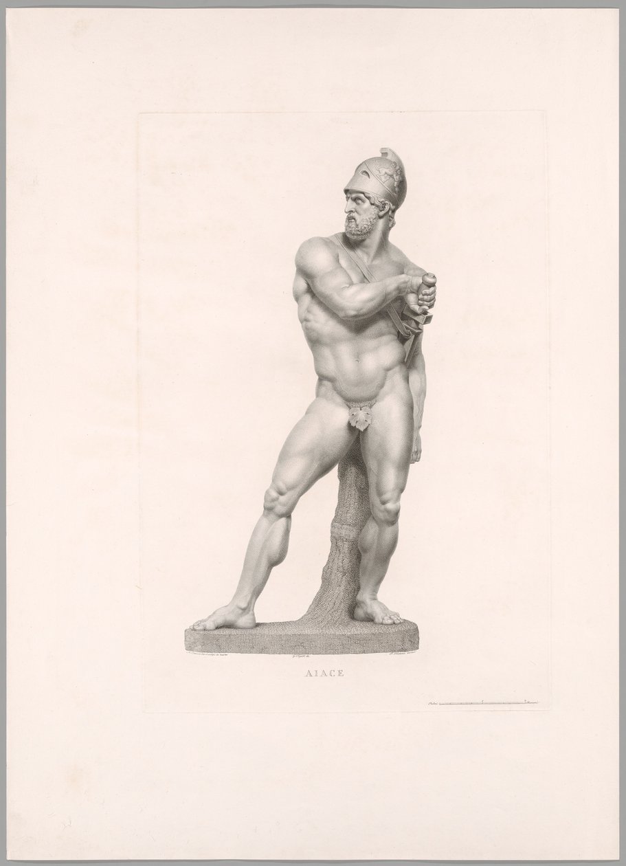 Ajax, set forfra, fra Oeuvre de Canova af Antonio Canova