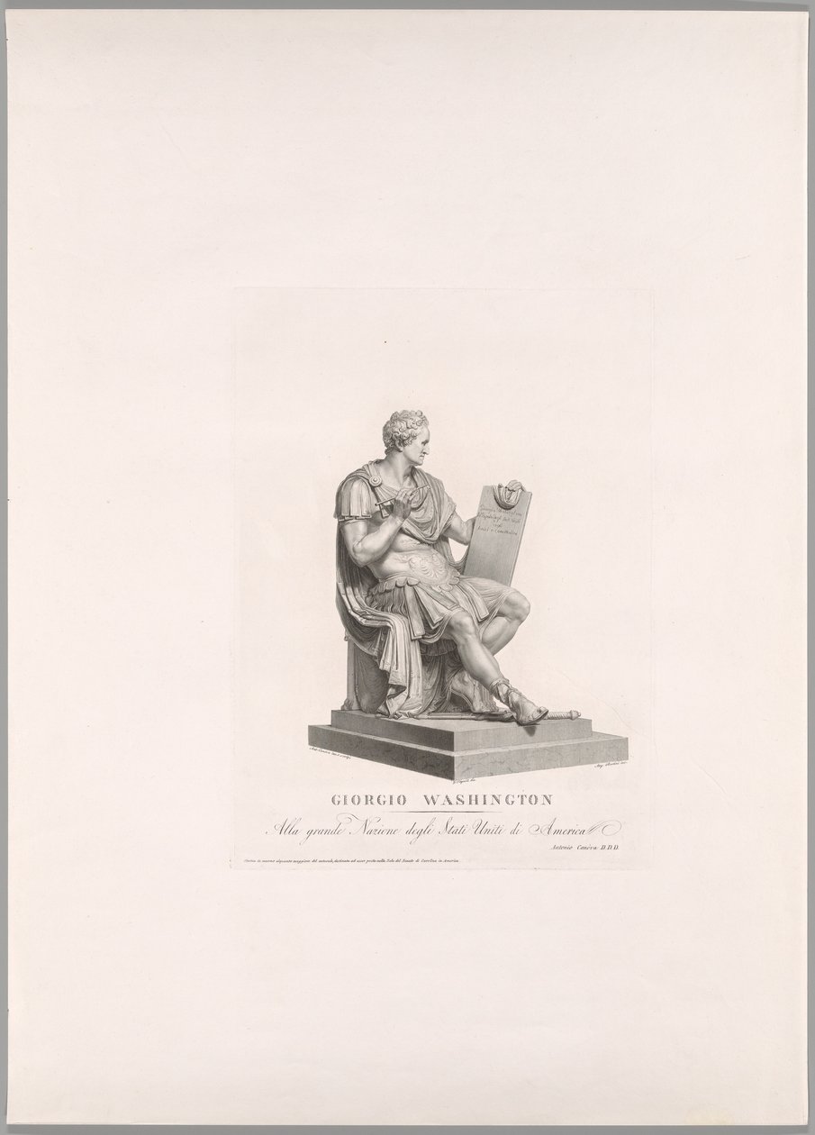 George Washington, set forfra, fra Oeuvre de Canova af Antonio Canova