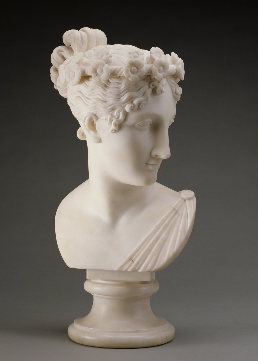 Hoved af en danser, 1820 (marmor) af Antonio Canova