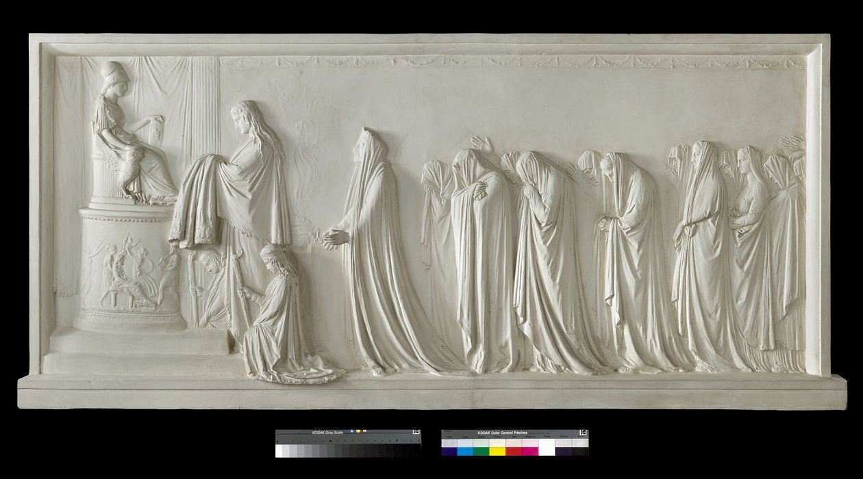 Hecuba ofrer peplum til Pallas Athena, 1790-92 (gips) af Antonio Canova