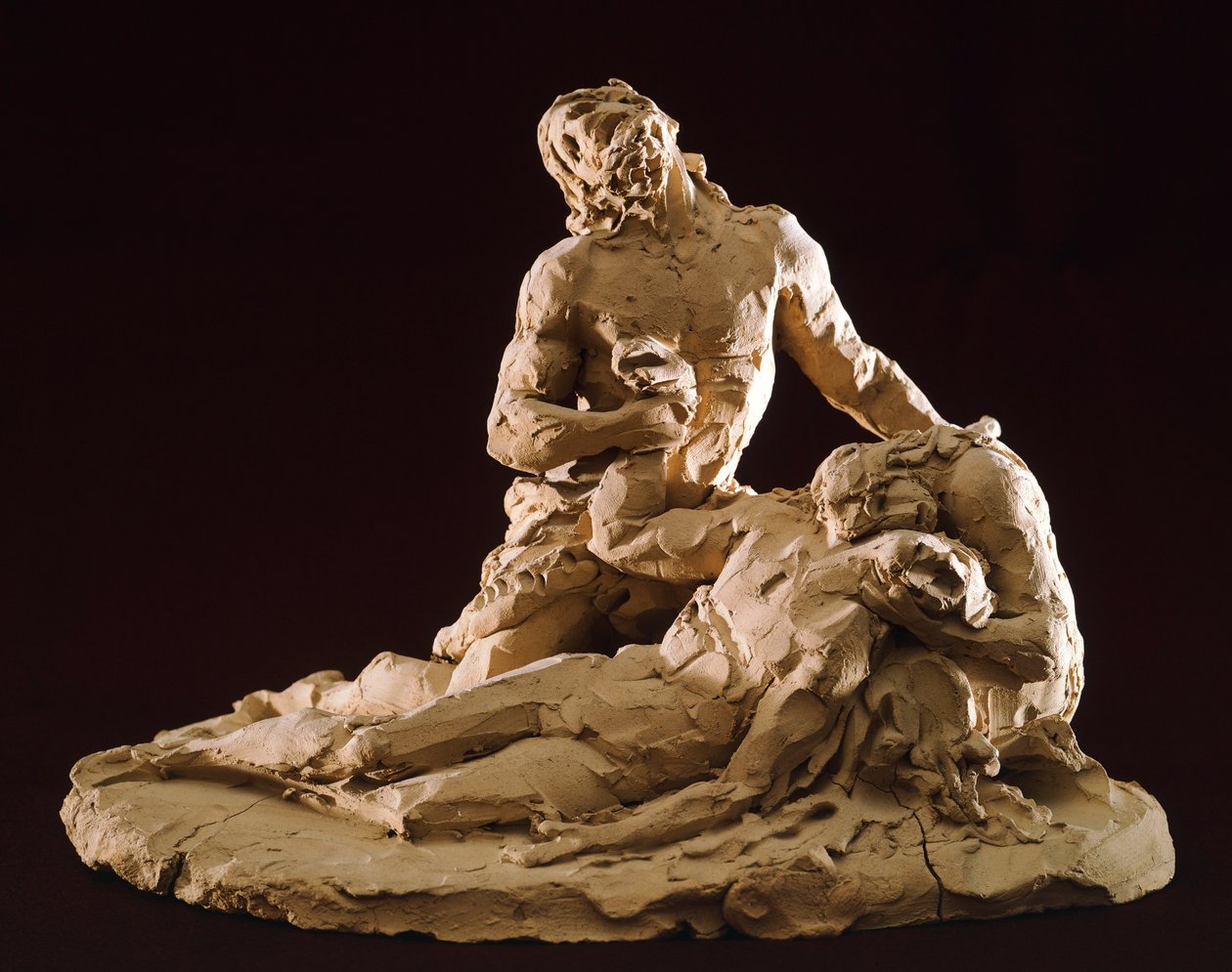 Lamentation of Christ af Antonio Canova (1757-1822), model i ler, detaljer af Antonio Canova