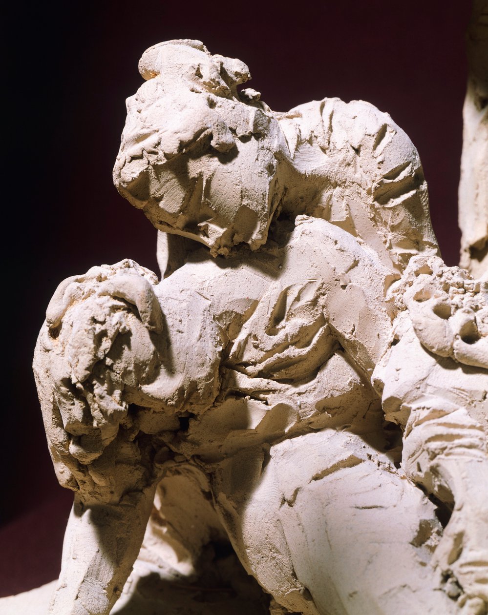 Lamentation of Christ af Antonio Canova (1757-1822), model i ler, detaljer af Antonio Canova