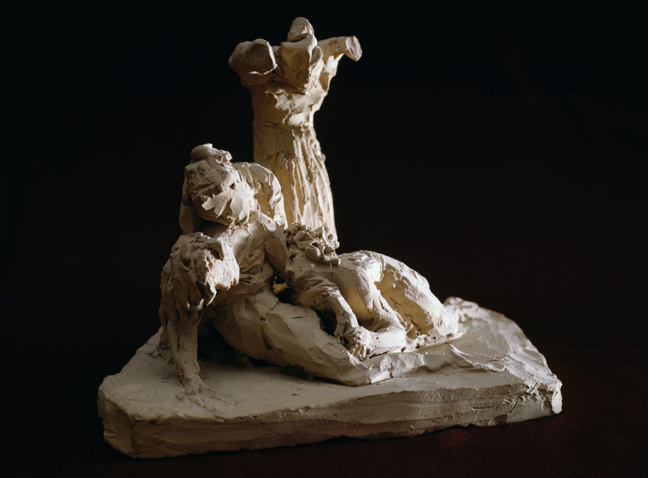 Lamentation of Christ, terracotta-skitse af Antonio Canova (1757-1822), Possagno, Veneto, Italien af Antonio Canova