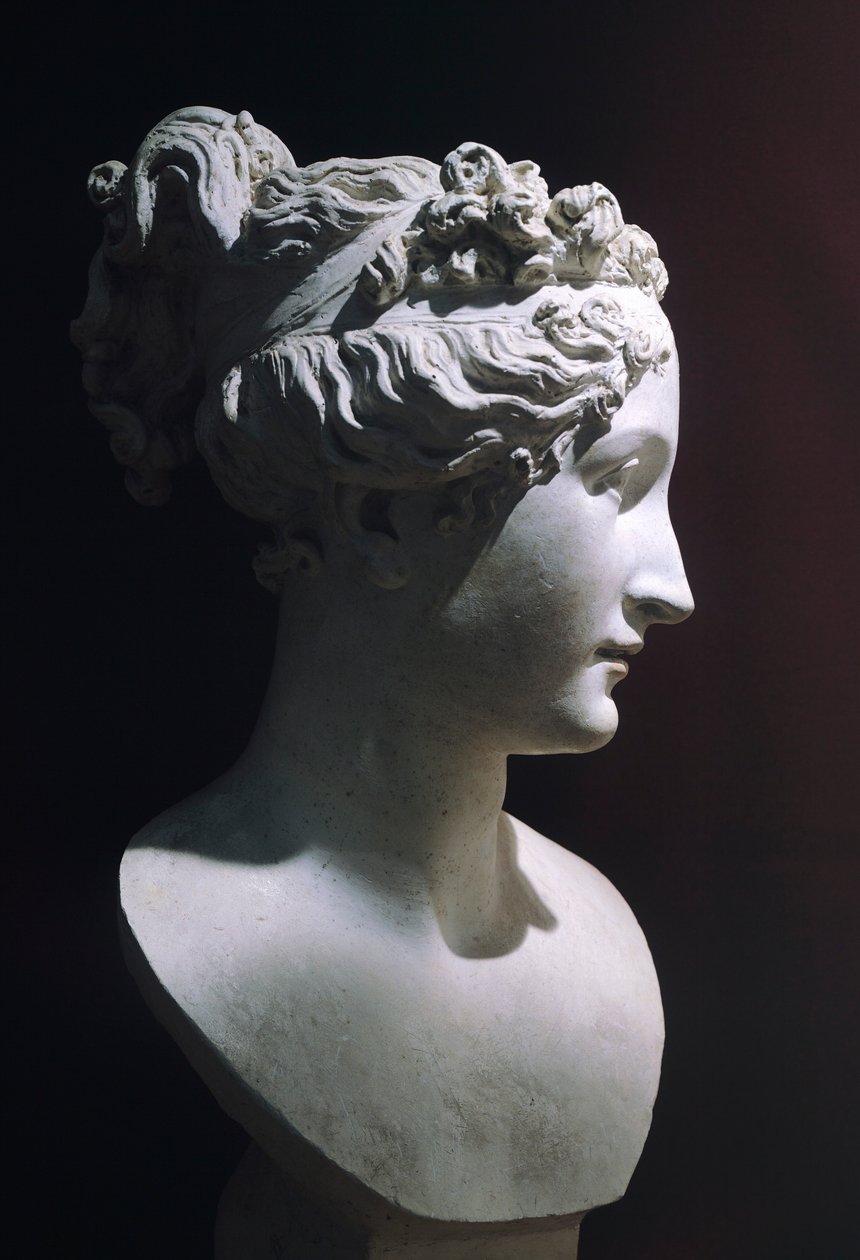 Paolina Borghese som Venus Victrix, af Antonio Canova (1757-1822), hvidt marmor af Antonio Canova