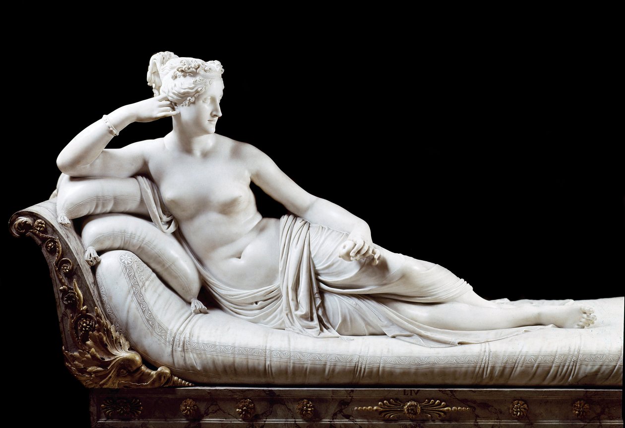 Pauline Bonaparte, prinsesse Borghese (1780 - 1825) søster til Napoleon I repræsenteret i Victorious Venus Marble Sculpture af Antonio Canova (1757-1822) 1804-1808 Rom, Galleria Borghese af Antonio Canova