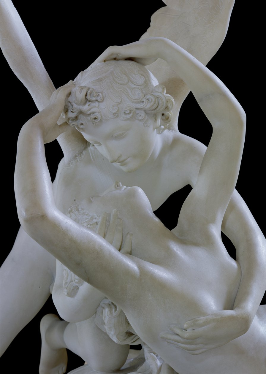 Psyche genoplivet af Amors kyss marmordetalje fra 123192 af Antonio Canova