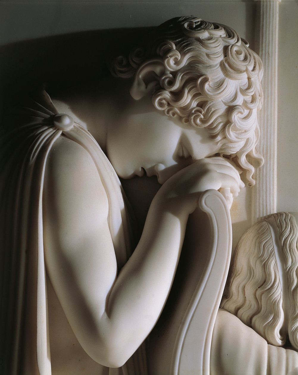 Grevindens sorg af Haro, af Antonio Canova (1757-1822), marmorrelief af Antonio Canova