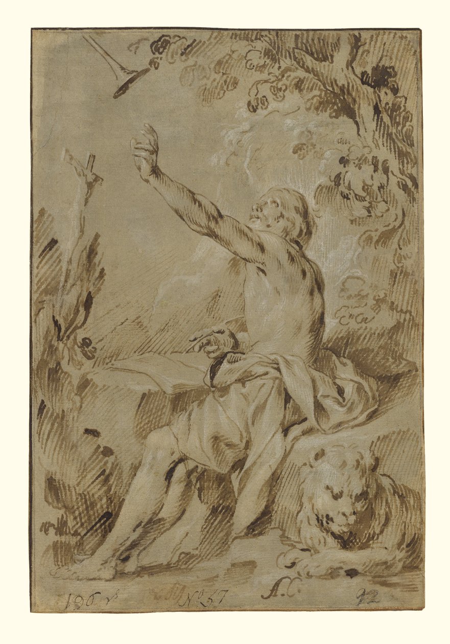 Hieronymus hører dommedagstrompeten af Antonio Castillo y Saavedra