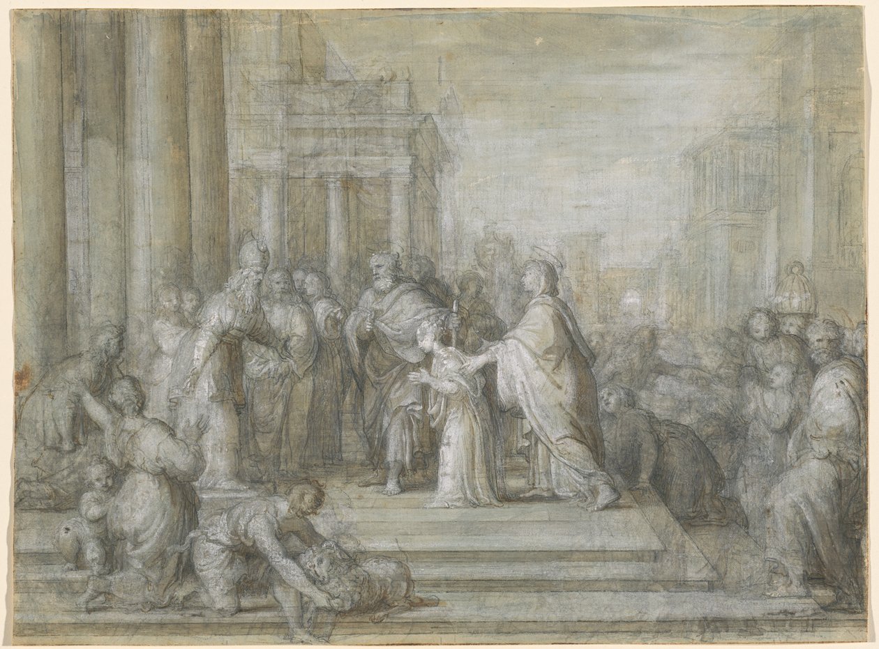 Præsentationen af jomfruen i templet af Antonio Cavallucci