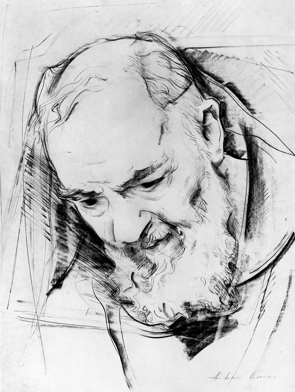 Studie til et Padre Pio-monument, 1979-80 (kul på papir) af Antonio Ciccone