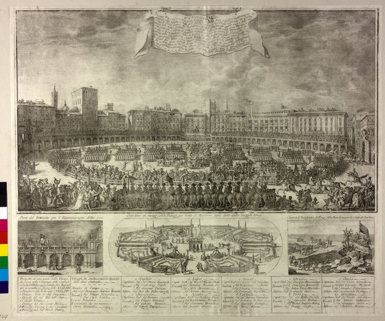 Illustration af festligheder af Antonio Cioci or Ciocchi