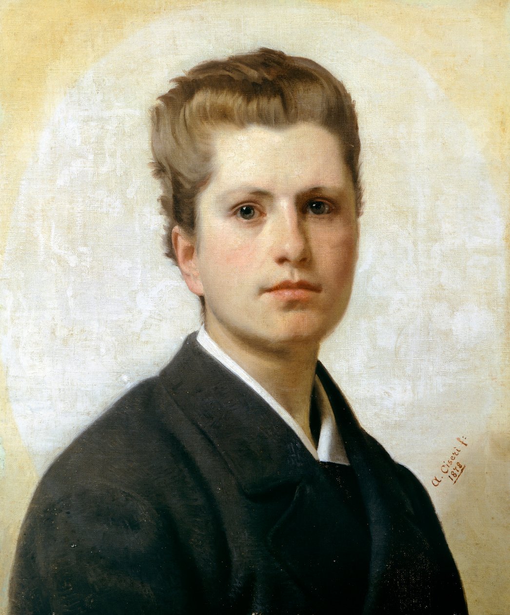 Portræt af Alfredo Boattini af Antonio Ciseri (1821-1891), olie på lærred, 53x44 cm af Antonio Ciseri