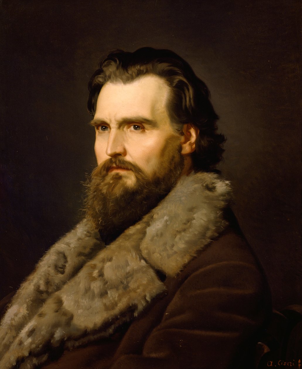 Portræt af billedhuggeren Giovanni Dupre, af Ciseri Antonio (1821-1891) af Antonio Ciseri