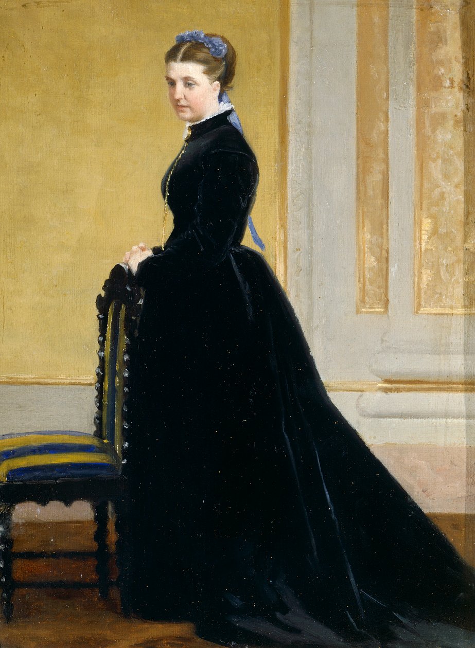 Skitse til Portrait of Lady af Antonio Ciseri (1821-1891), olie på lærred, 31x23 cm af Antonio Ciseri