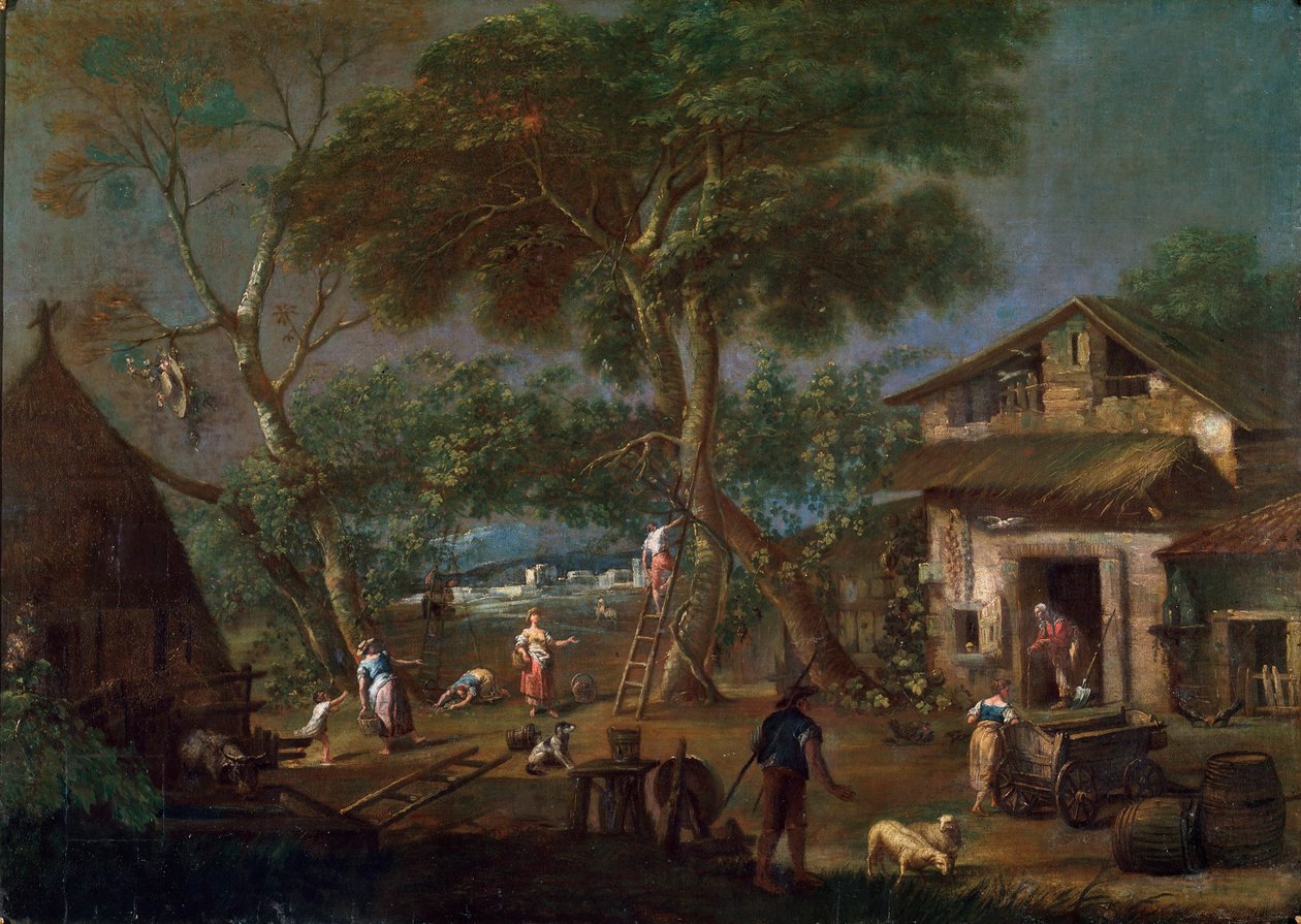 Italiensk Landskab, c1750-1795 af Antonio Diziani