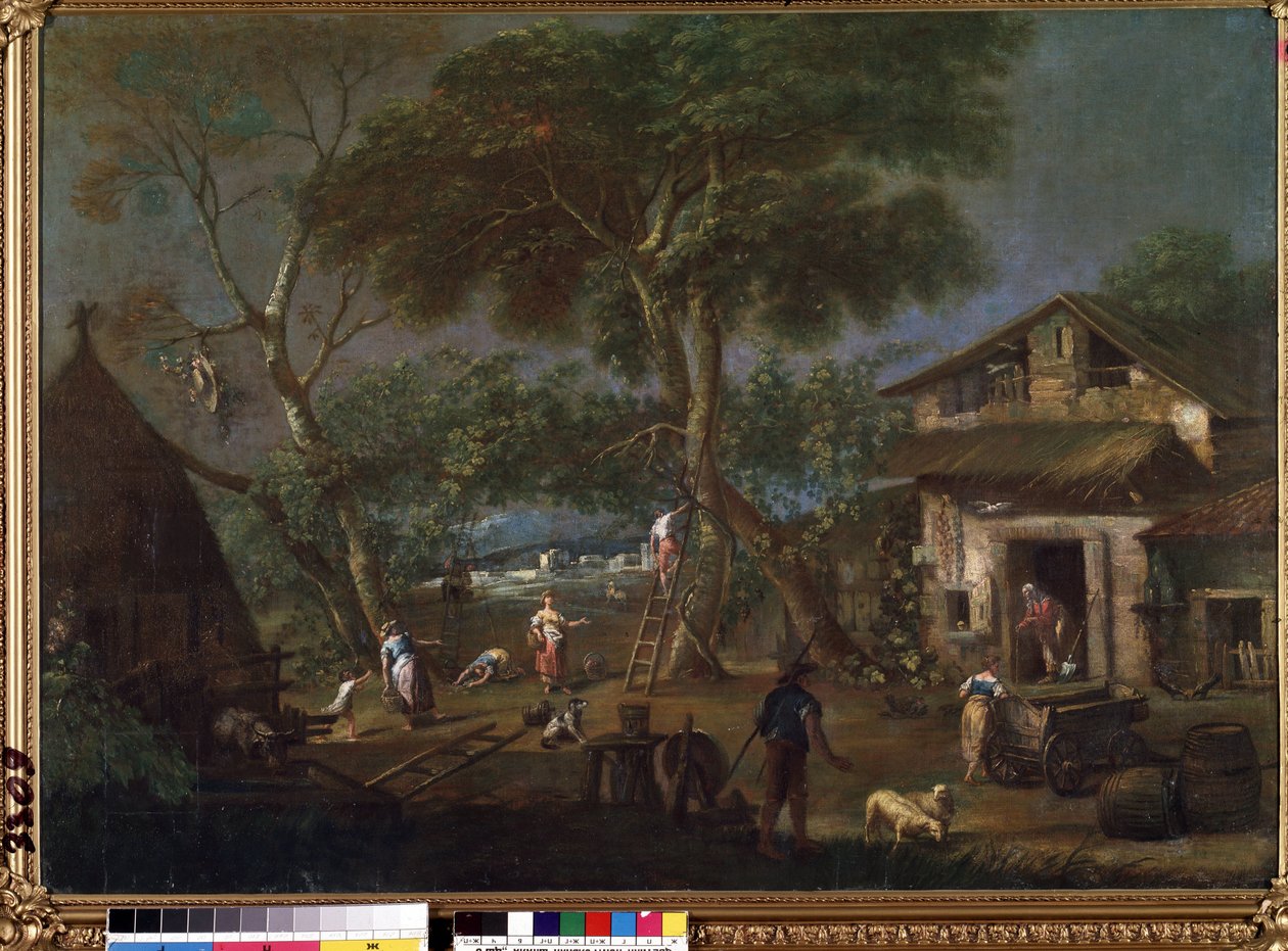 ""Landskab i Italien"" (italiensk landskab) En bondegård i det italienske landskab. Maleri af Antonio Diziani (1737-1797) Mikalojus Konstantinas Ciurlionis Fine Arts Museum, Kaunas, Litauen af Antonio Diziani