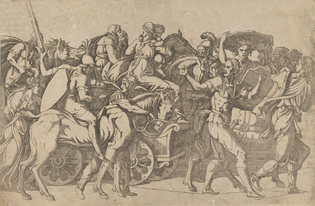 En romersk hær på marts - troppekonvoj, 1540-45. af Antonio Fantuzzi