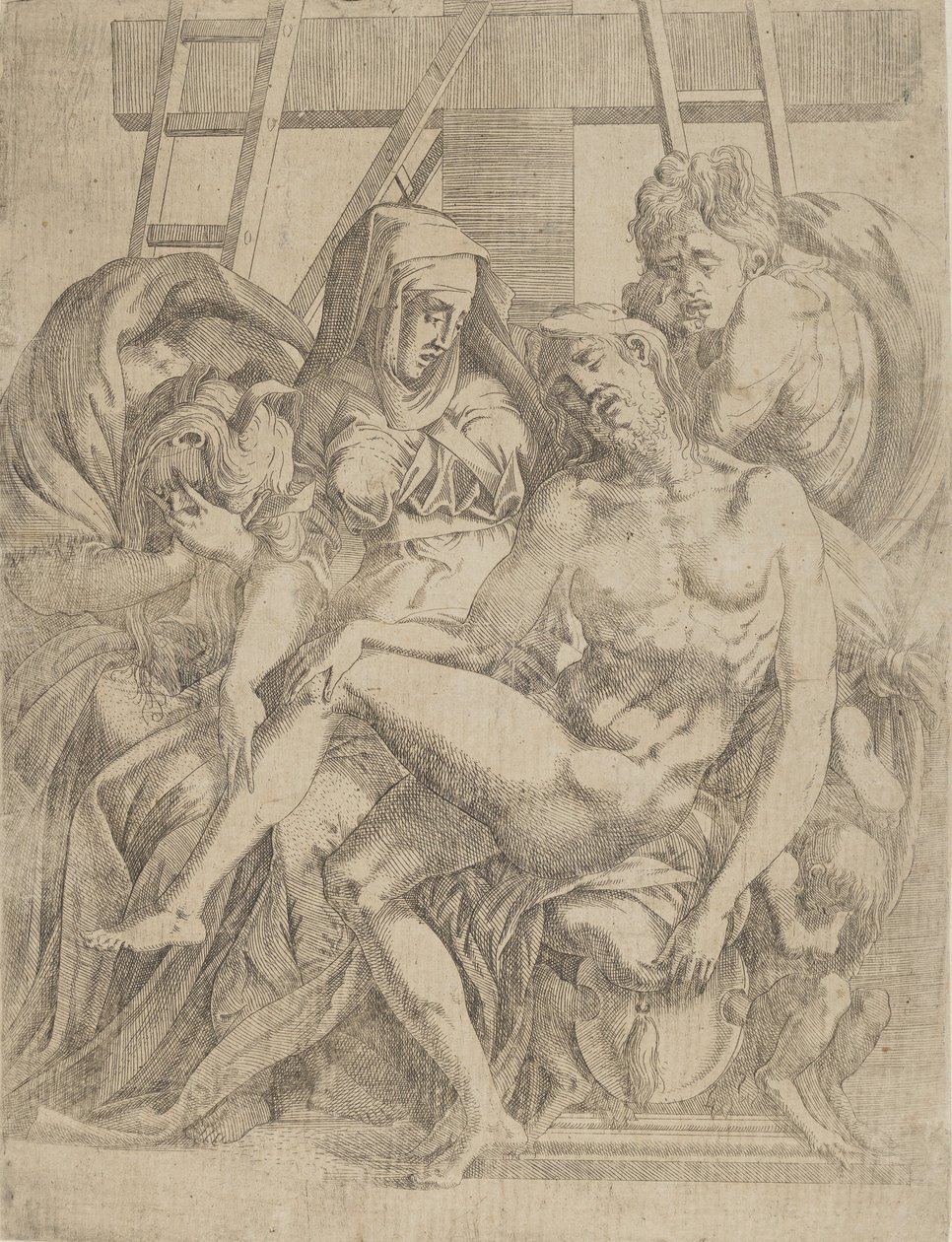 Pieta, 1540-45. af Antonio Fantuzzi