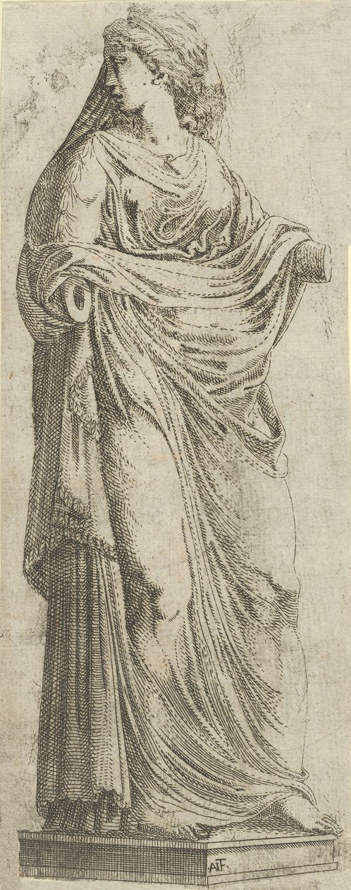 Kvinde vendt mod højre, 1540-45. af Antonio Fantuzzi