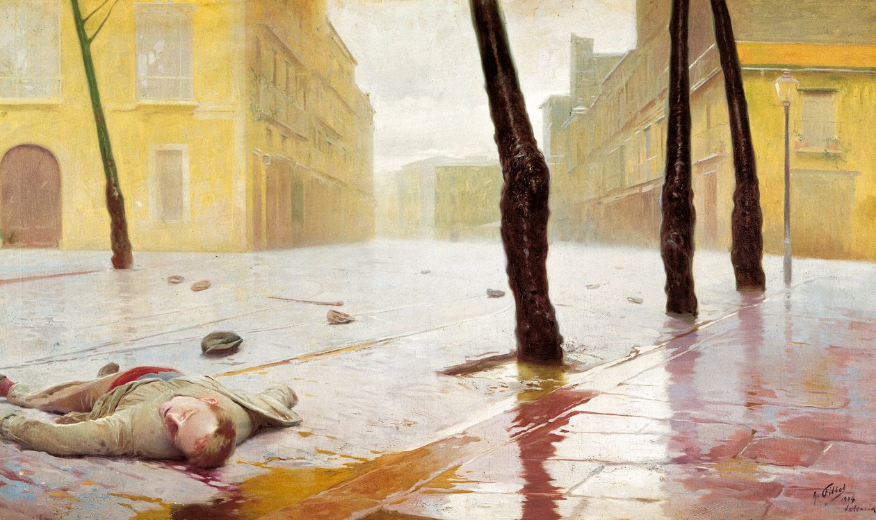 Efter kampen. Maleri af Antonio Fillol (1870-1930) af Antonio Fillol