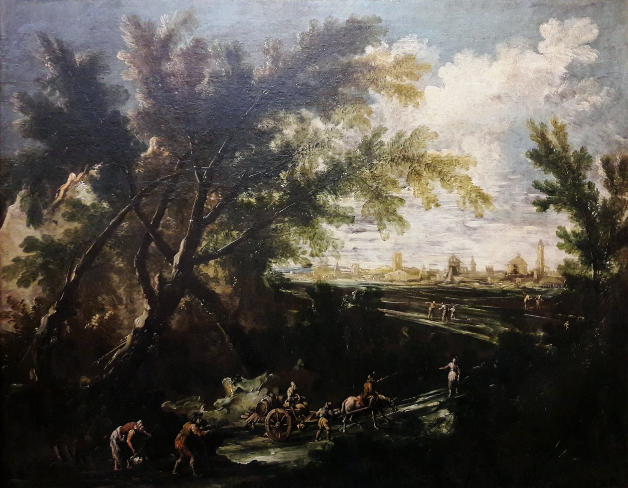 Landskab med vandbærer. af Antonio Francesco Peruzzini
