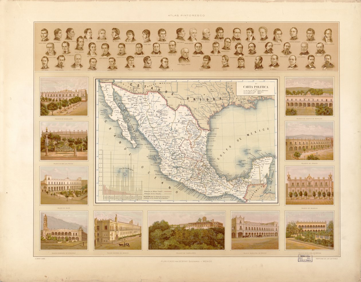Malerisk og historisk atlas over De Forenede Mexicanske Stater. LOC 2008621671-4 af Antonio García Cubas