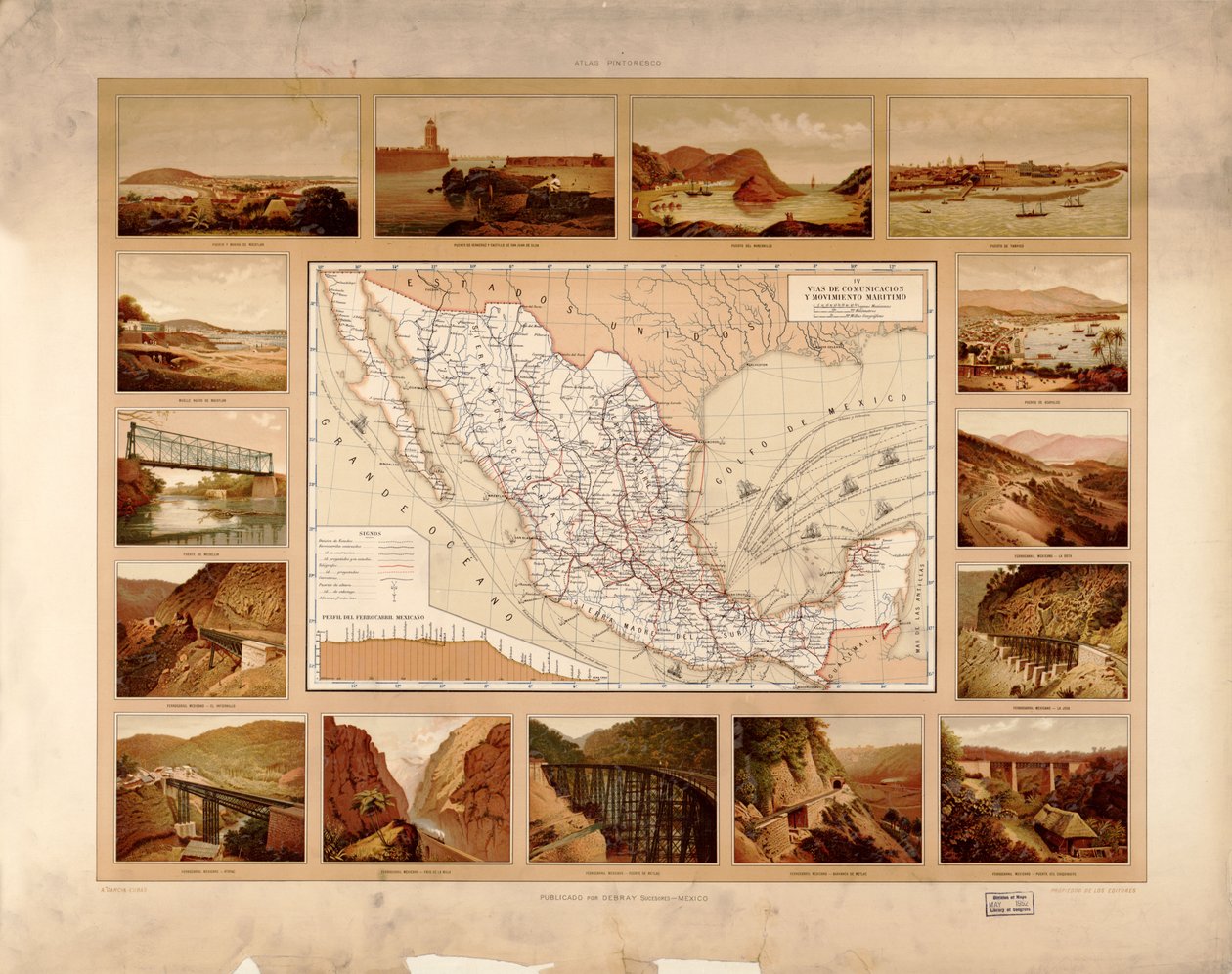 Malerisk og historisk atlas over De Forenede Mexicanske Stater. LOC 2008621671-7 af Antonio García Cubas