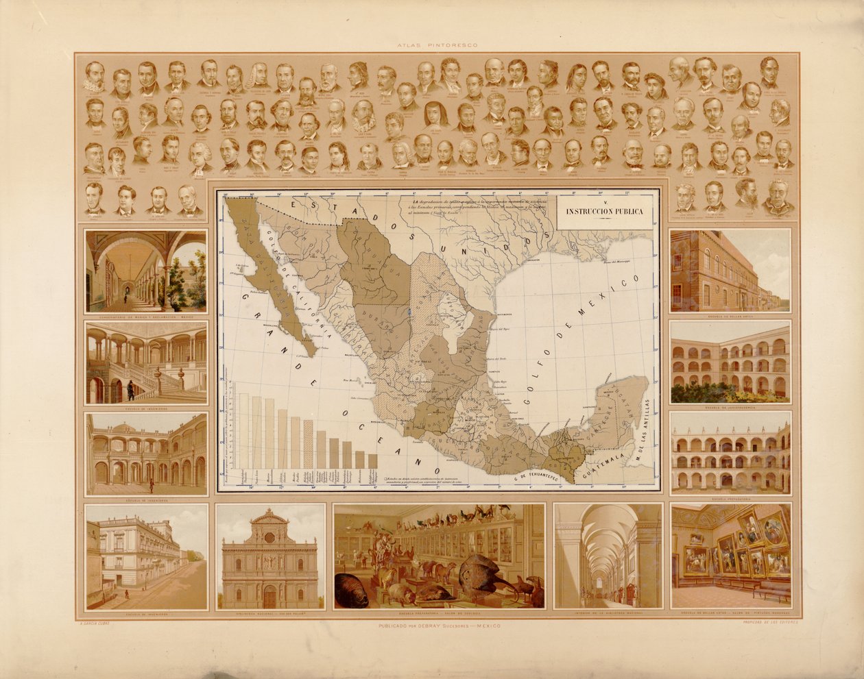 Malerisk og historisk atlas over De Forenede Mexicanske Stater. LOC 2008621671-8 af Antonio García Cubas