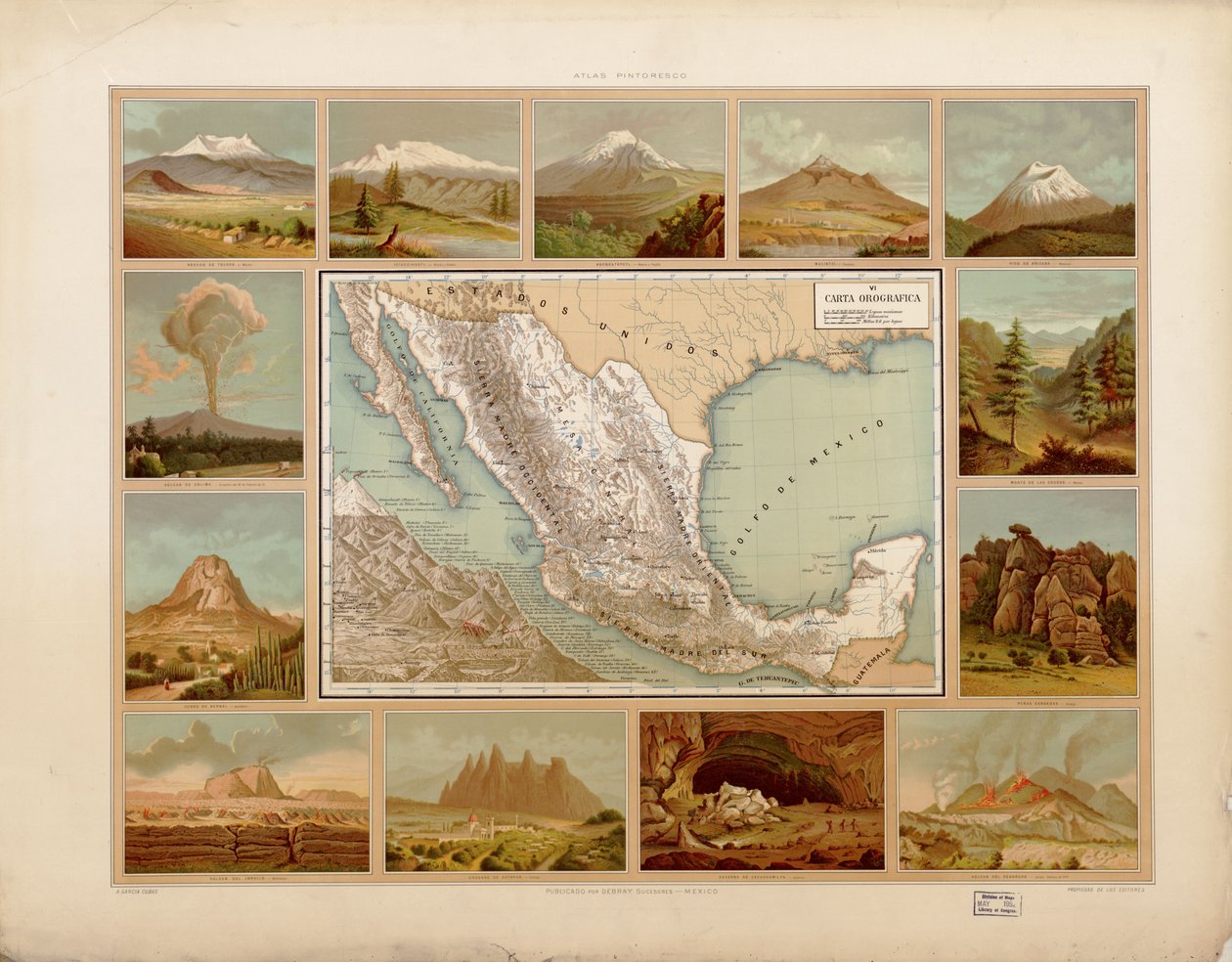 Malerisk og historisk atlas over De Forenede Mexicanske Stater. LOC 2008621671-9 af Antonio García Cubas
