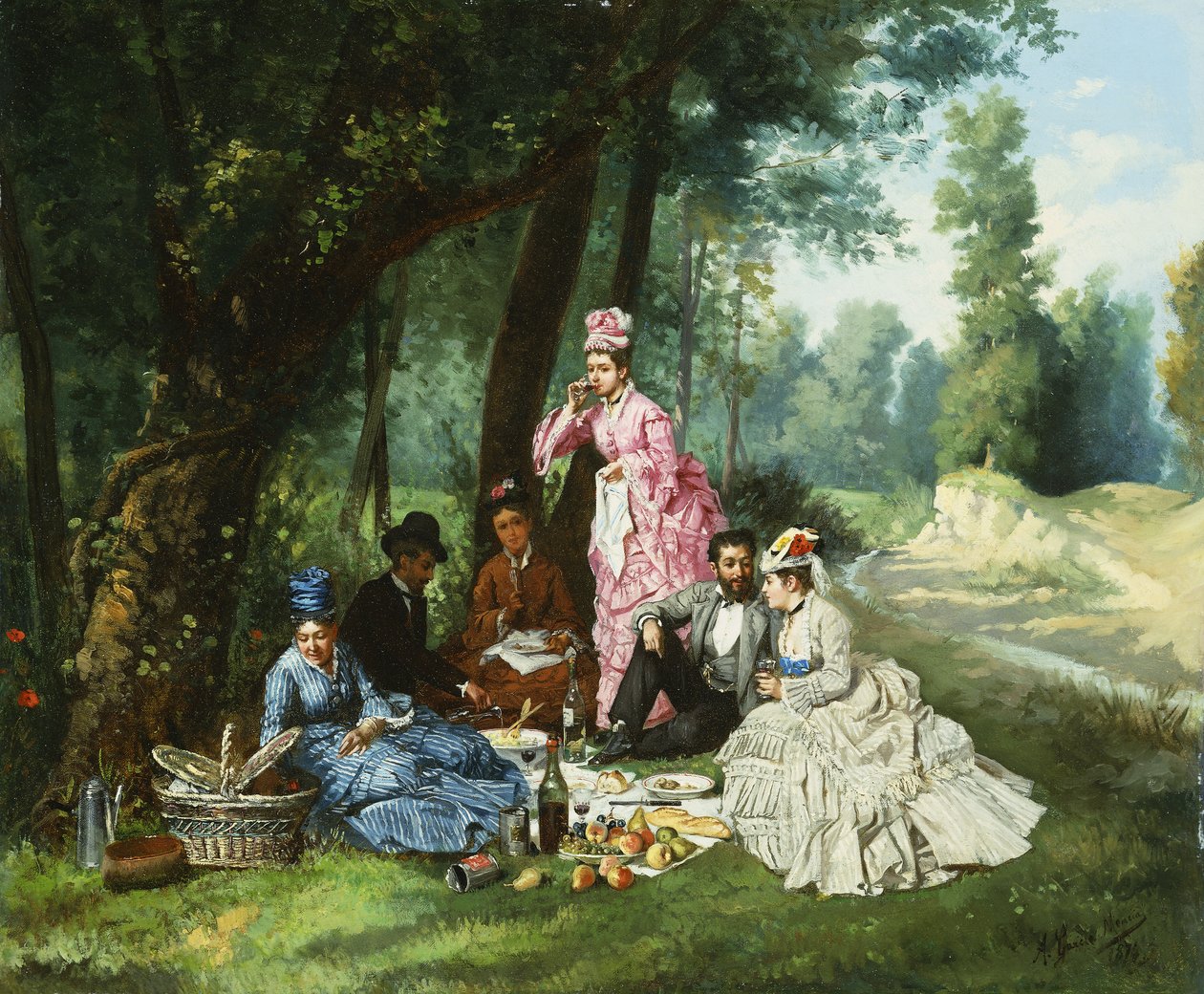 Picnic, 1874 af Antonio Garcia Mencia