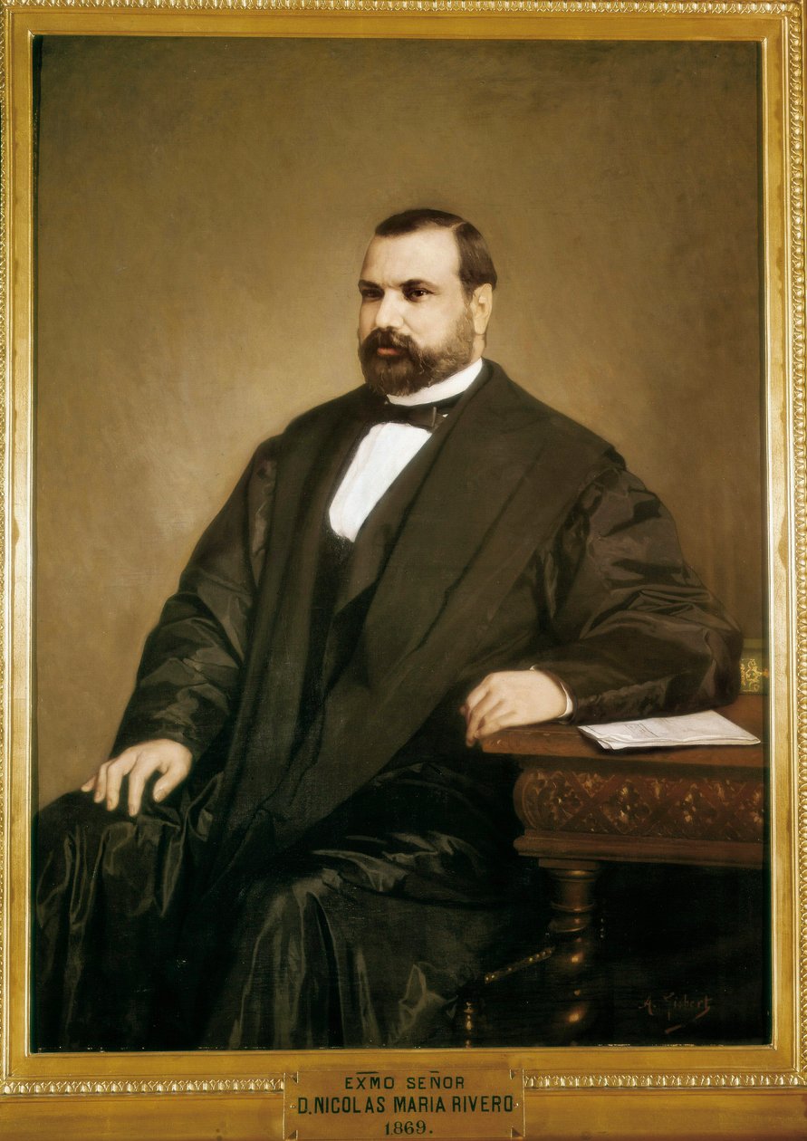 Portræt af Nicolas Maria Rivero (1814-1878), spansk politiker og leder af det demokratiske parti af Antonio Gisbert