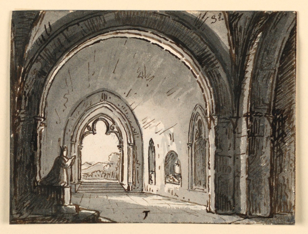 Interiør af kirke nær Faenza af Antonio Giuseppe Basoli