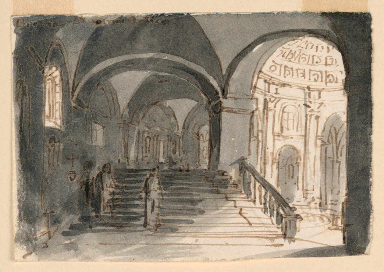 Den gamle katedral i Brescia af Antonio Giuseppe Basoli