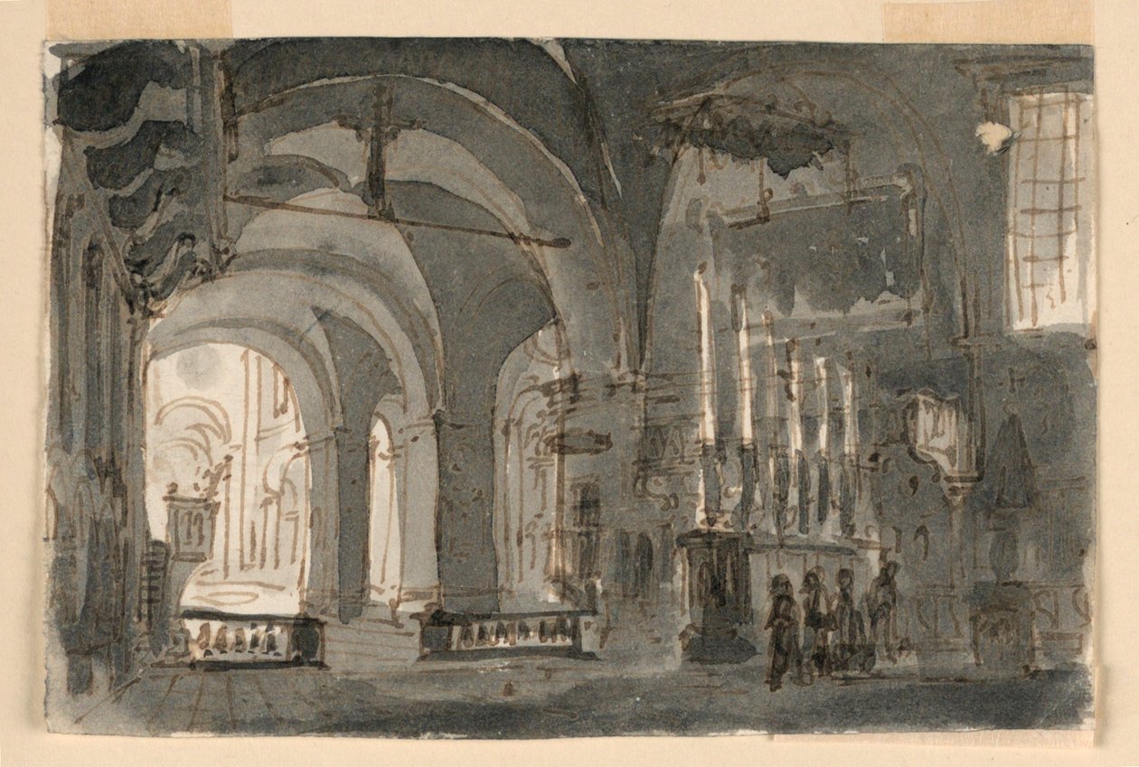 Den gamle katedral i Brescia af Antonio Giuseppe Basoli