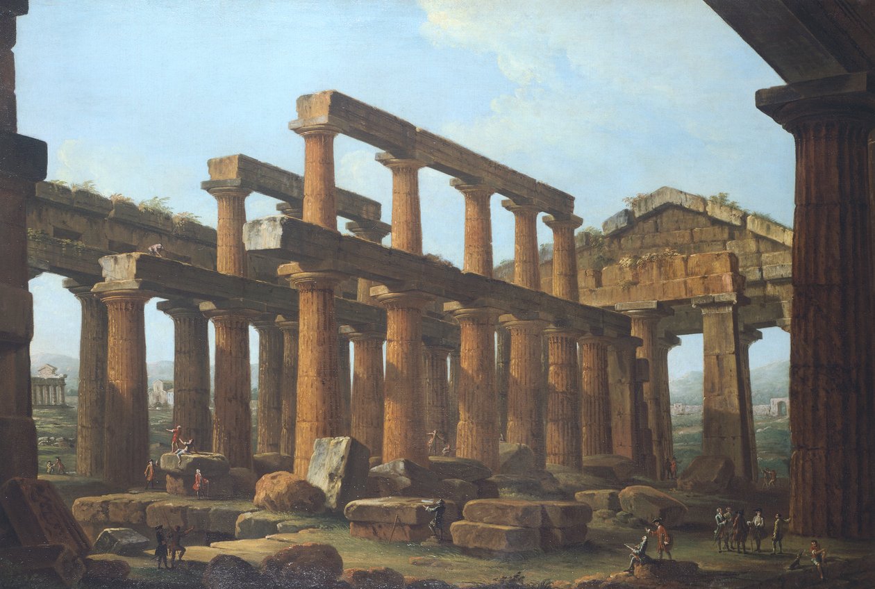 Poseidon-templet i Paestum af Antonio Joli (1700-1777) af Antonio Joli