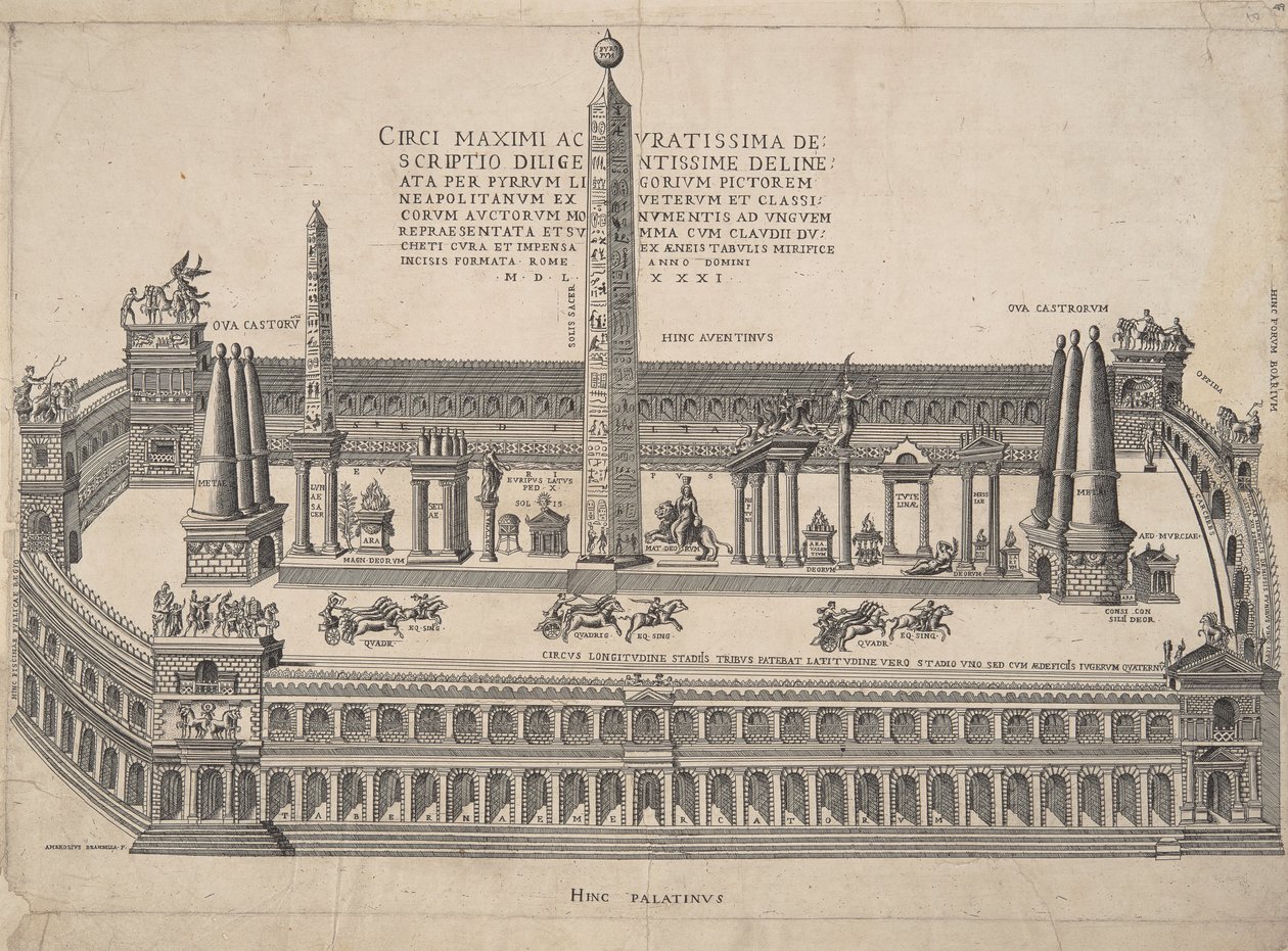 En meget nøjagtig beskrivelse af Circus Maximus af Antonio Lafreri