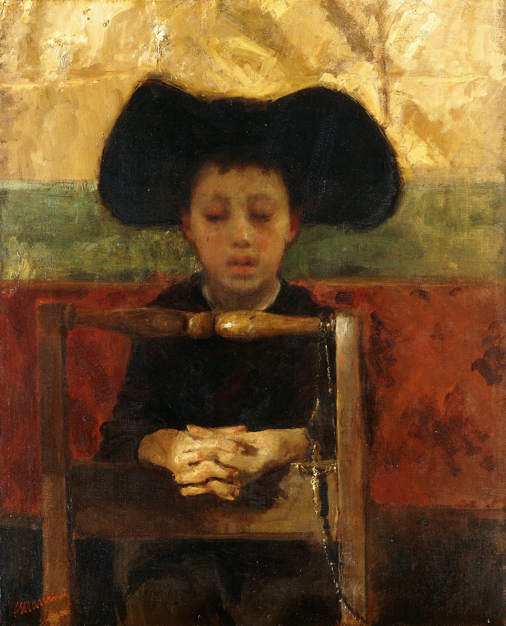 Alterdreng beder, ca. 1865-1875 af Antonio Mancini