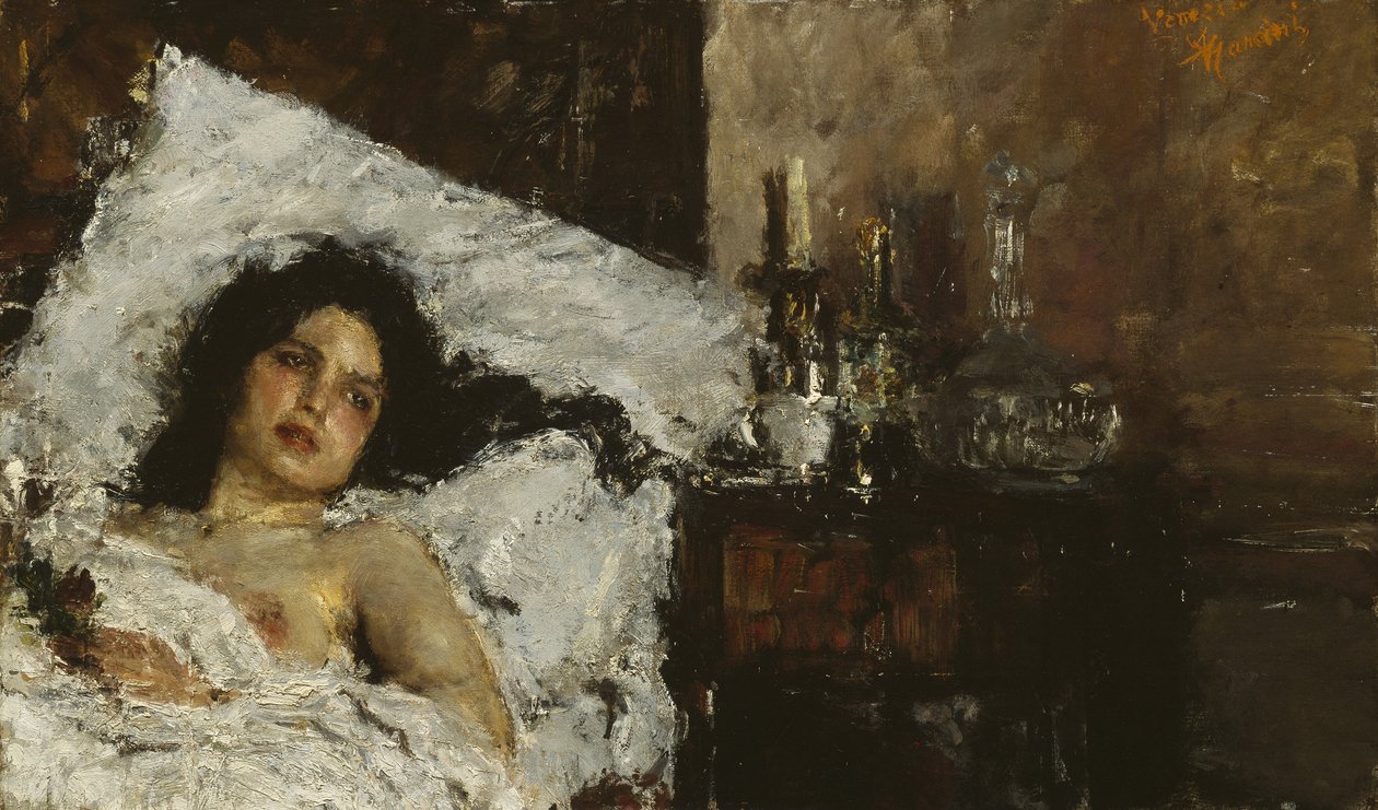 Hvile, c. 1887 af Antonio Mancini